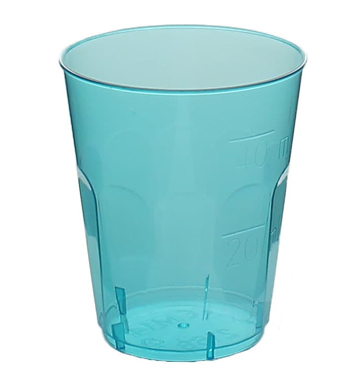 Kubki Plastikowe Kieliszki do Shotów "Diament" PS Szkło Niebieski 50ml (20 Sztuk)