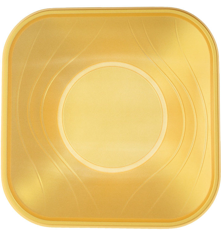 Miski Plastikowe PP Kwadratowi "X-Table" Złote 18x18cm (120 Sztuk) Miski Plastikowe PP Kwadratowi "X-Table" Złote 18x18cm (120 Sztuk)