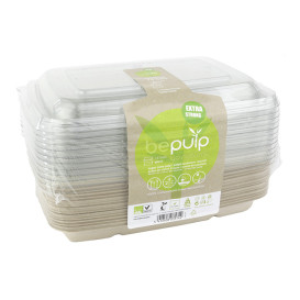 Pojemniki Trzciny Cukrowej z Pokrywką 600ml 230x160x50mm (15 Sztuk)