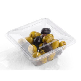 Miski mini Plastikowe PET Zamykane na Gorąco 175ml 90x90x40mm (600 Sztuk)