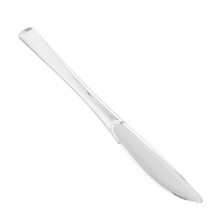 Nóż wielokrotnego użytku PS metalizowany 20 cm efekt srebra