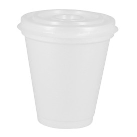 Szklanki Termiczne Styropianowe EPS 7Oz/200ml Białe + Pokrywka (1.000 Sztuk)
