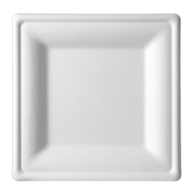 Talerz Kwadratowi Trzciny Cukrowej Białe 150x150mm (25 Sztuk)