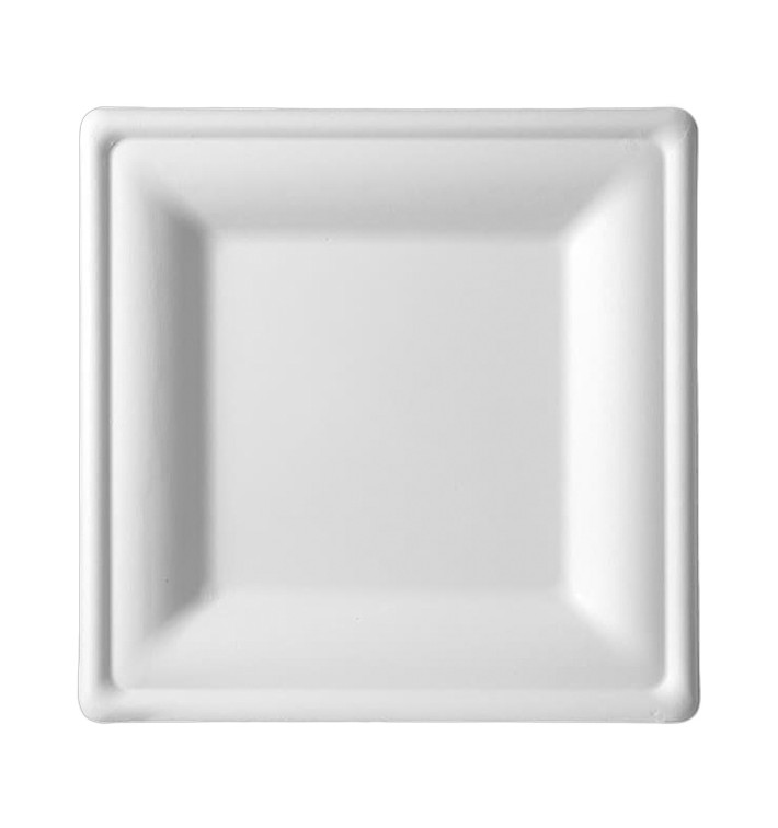 Talerz Kwadratowi Trzciny Cukrowej Białe 150x150mm (500 Sztuk) Talerz Kwadratowi Trzciny Cukrowej Białe 150x150mm (500 Sztuk)