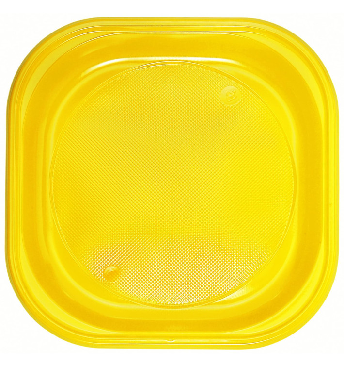 Talerz Plastikowe PS Kwadratowi Żółty 200x200mm (30 Sztuk) Talerz Plastikowe PS Kwadratowi Żółty 200x200mm (30 Sztuk)