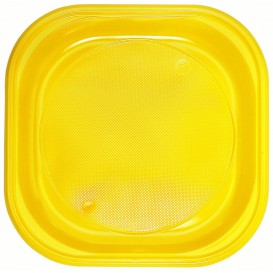 Talerz Plastikowe PS Kwadratowi Żółty 200x200mm (720 Sztuk)