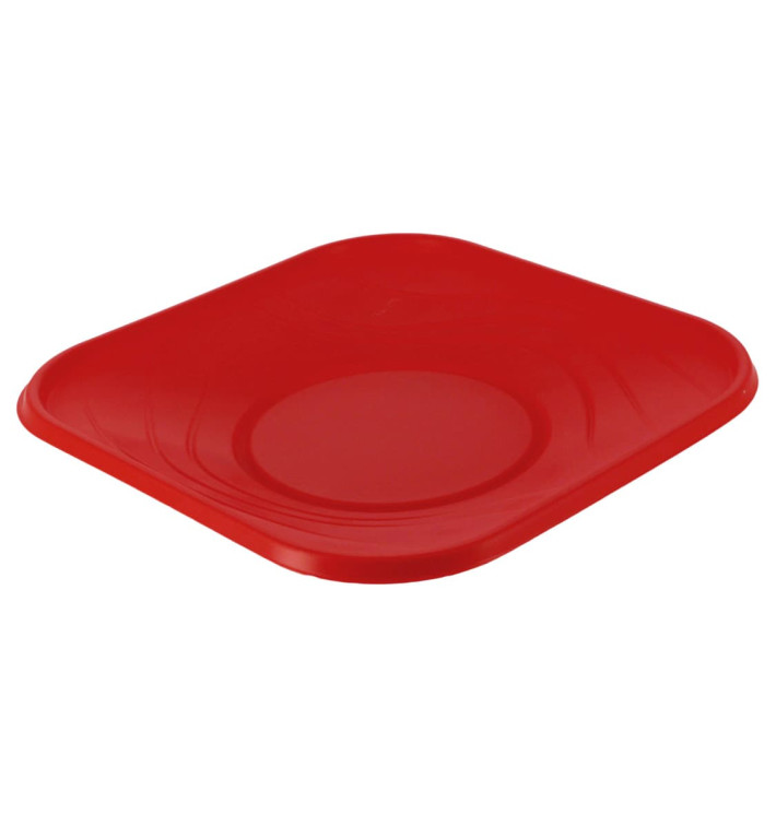Talerz Plastikowe PP "X-Table" Kwadratowi Czerwerne 180mm (8 Sztuk) Talerz Plastikowe PP "X-Table" Kwadratowi Czerwerne 180mm (8 Sztuk)