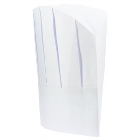 Disposable Paper Chef Hat Pinstripe White (100 Units)