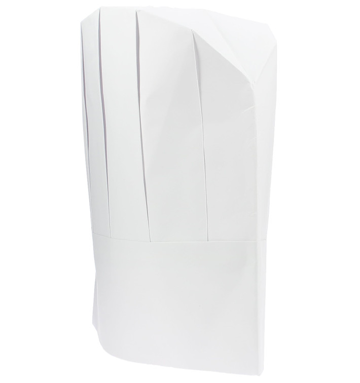 Disposable Paper Chef Hat for Kids Pinstripe White (25 Units) Disposable Paper Chef Hat for Kids Pinstripe White (25 Units)