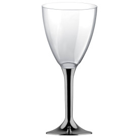 Kieliszki Plastikowe Wino Podstawie Nikiel Chromu 300ml 2P (200 Sztuk)