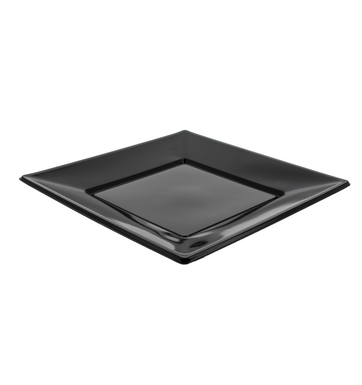 Talerz Plastikowe Płaski Kwadratowi Czarni 230mm (750 Sztuk) Talerz Plastikowe Płaski Kwadratowi Czarni 230mm (750 Sztuk)