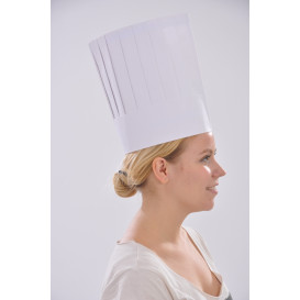 Disposable Paper Chef Hat Pinstripe White (100 Units)