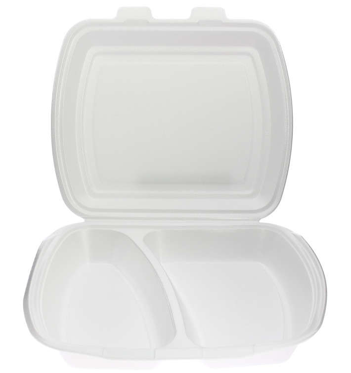 Pojemniki Styropianowe MenuBox 2 K. Białe 240x210x70mm (250 Sztuk) Pojemniki Styropianowe MenuBox 2 K. Białe 240x210x70mm (250 Sztuk)
