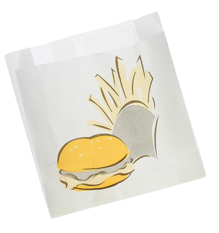 Torby na Burgery Tłuszczoodporny 15+5x16cm (100 Sztuk) Torby na Burgery Tłuszczoodporny 15+5x16cm (100 Sztuk)
