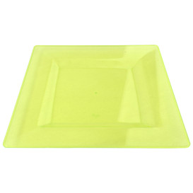 Talerz Plastikowe Kwadratowi Bardzo Sztywny Zielone 20x20cm (88 Sztuk)
