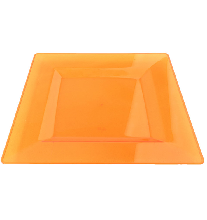 Talerz Plastikowe Kwadratowi Bardzo Sztywny Orange 20x20cm (4 Sztuk) Talerz Plastikowe Kwadratowi Bardzo Sztywny Orange 20x20cm (4 Sztuk)