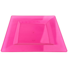 Talerz Plastikowe Kwadratowi Bardzo Sztywny Malina 20x20cm (88 Sztuk)