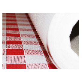 Obrus Papierowy w Rolce i Kratkę Czerwerne 1x100m. 40g (6 Sztuk)