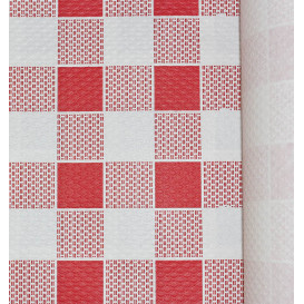 Obrus Papierowy w Rolce i Kratkę Czerwerne 1x100m. 40g (6 Sztuk)