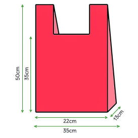 Reklamówki Plastikowe Zrywki 35x50cm Czerwerne (200 Sztuk)