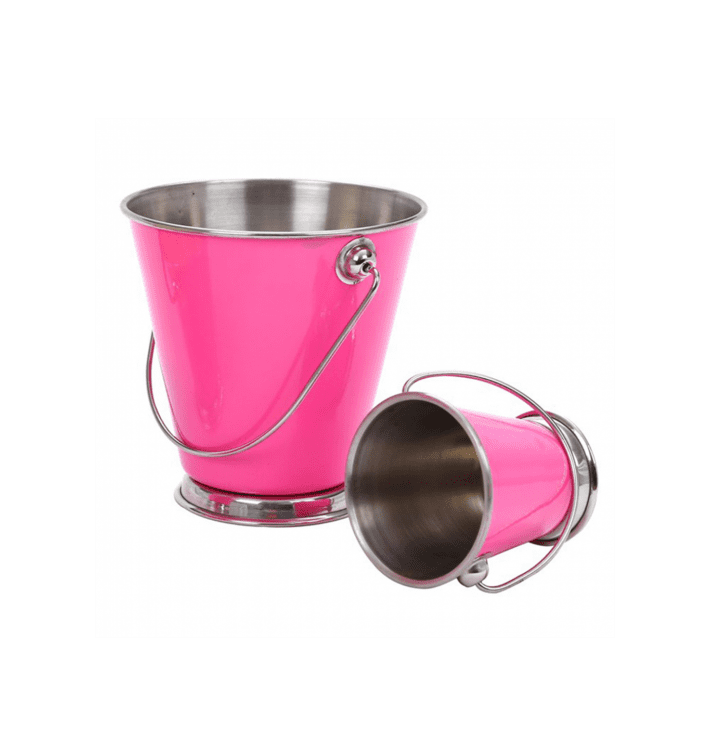 Wiaderko Snackholder do Lodu Stal Różowe Ø7x7cm (12 Sztuk) Wiaderko Snackholder do Lodu Stal Różowe Ø7x7cm (12 Sztuk)