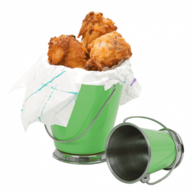Wiaderko Snackholder do Lodu Stal Zielone Ø12x12cm (12 Sztuk)