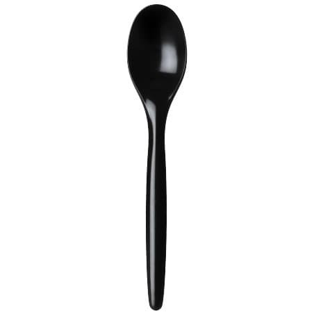 Łyżka Plastikowe Luxuri Czarni 175 mm (100 Sztuk)