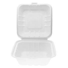 Pudełka na Burgeri Trzciny Cukrowej Białe 150x150x80mm (500 Sztuk)