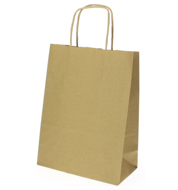 Torby Papierowe Kraft Hawanna z Uchwytami 100g 18+8x24 cm (50 Sztuk) Torby Papierowe Kraft Hawanna z Uchwytami 100g 18+8x24 cm (50 Sztuk)