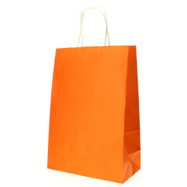 Torby Papierowe Orange z Uchwytami 80g 20+10x29 cm (25 Sztuk)