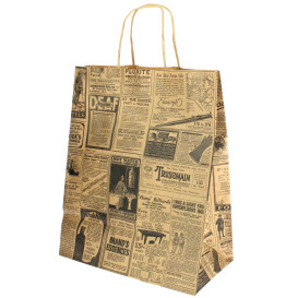 Miski Papierowe Kraft z Uchwytami "Times" 80g 26+14x32 cm (50 Sztuk)