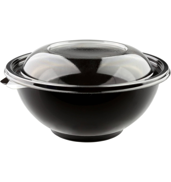 Miski Plastikowe Czarni PET z Pokrywką 1500ml Ø230mm (5 Sztuk) Miski Plastikowe Czarni PET z Pokrywką 1500ml Ø230mm (5 Sztuk)