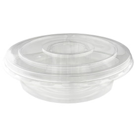 Miski Plastikowe PET 4C z Pokrywką Ø26x7cm (100 Sztuk)