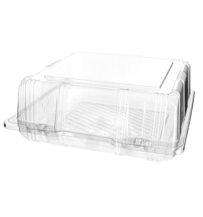 Pojemniki Pokrywka do Zawiasie Pieczenia PET 20x20x8cm (220 Sztuk) Pojemniki Pokrywka do Zawiasie Pieczenia PET 20x20x8cm (220 Sztuk)