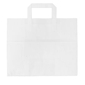 Miski Papierowe Białe z Uchwytami Płaskis 70g 32+20x23cm (50 Sztuk)