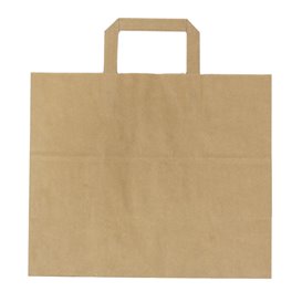 Miski Papierowe Kraft z Uchwytami Płaskis 70g 32+20x23cm (250 Sztuk)