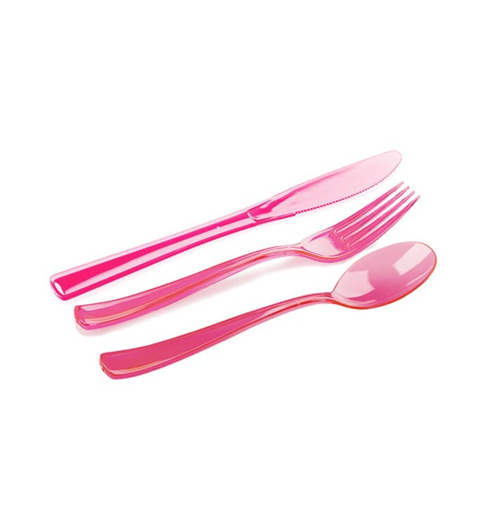 Kit Sztućców Plastikowe Widelczyki, Nóż, Łyżka Malina (1 Kit) Kit Sztućców Plastikowe Widelczyki, Nóż, Łyżka Malina (1 Kit)