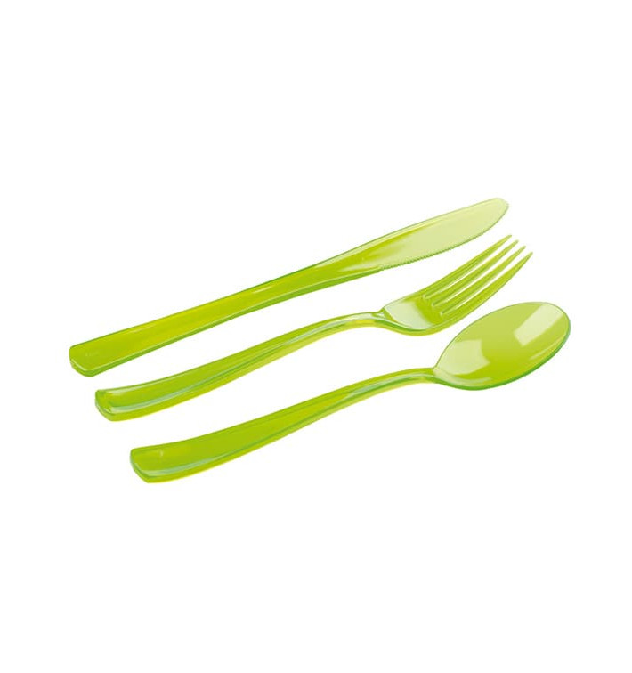 Kit Sztućców Plastikowe Widelczyki, Nóż, Łyżka Zielone (20 Kits) Kit Sztućców Plastikowe Widelczyki, Nóż, Łyżka Zielone (20 Kits)