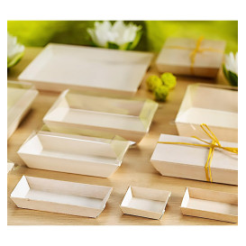 Talerz Drewniane Kwadratowi 13x13x2cm 500ml (25 Sztuk)