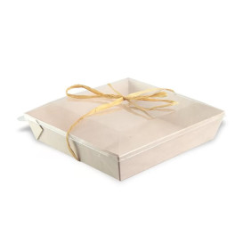 Talerz Drewniane Kwadratowi 17x17x3,6cm 800ml (25 Sztuk)