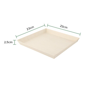 Talerz Drewniane Kwadratowi 23x23x2,5cm 1250ml (25 Sztuk)