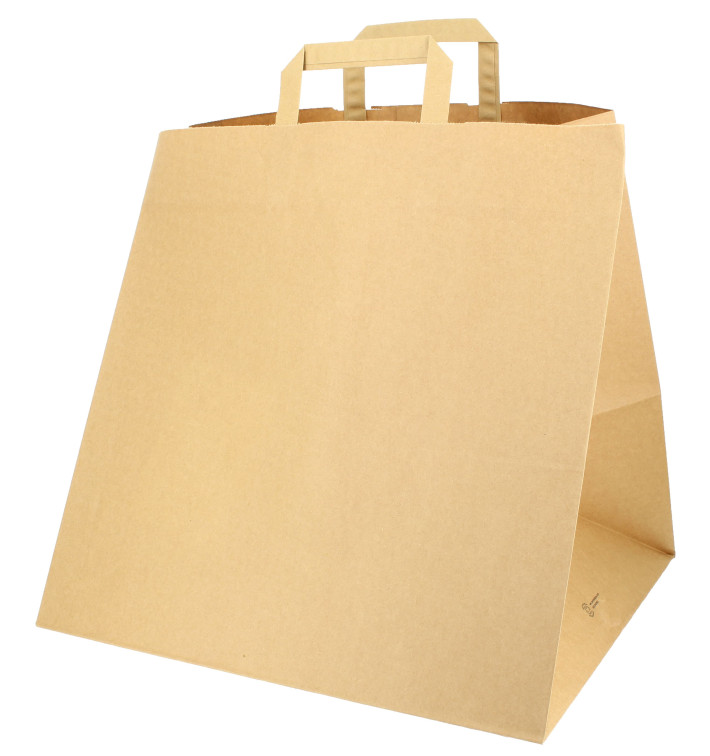 Torby Papierowe Pudełka na Pizzę z Uchwytami 80g 37+33x32 cm (125 Sztuk) Torby Papierowe Pudełka na Pizzę z Uchwytami 80g 37+33x32 cm (125 Sztuk)