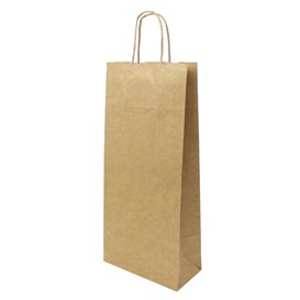 Torby Papierowe Kraft na Butelki z Uchwytami 18+8x39cm (300 Sztuk)