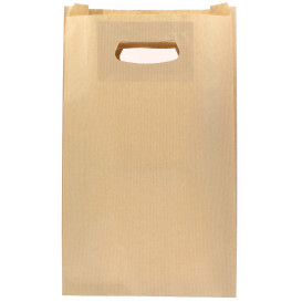 Torby Papierowe Kraft z Wyciętym Uchwytem 24+7x37cm (50 Sztuk)