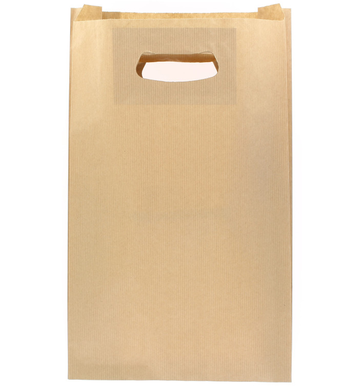 Torby Papierowe Kraft z Wyciętym Uchwytem 24+7x37cm (50 Sztuk) Torby Papierowe Kraft z Wyciętym Uchwytem 24+7x37cm (50 Sztuk)
