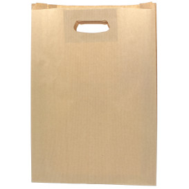 Torby Papierowe Kraft z Wyciętym Uchwytem 31+8x42cm (250 Sztuk)