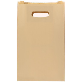 Torby Papierowe Hawanna z Wyciętym Uchwytem 24+7x37cm (50 Sztuk)