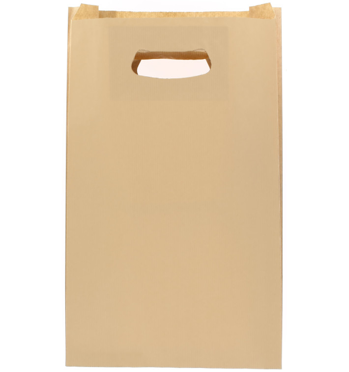 Torby Papierowe Hawanna z Wyciętym Uchwytem 24+7x37cm (50 Sztuk) Torby Papierowe Hawanna z Wyciętym Uchwytem 24+7x37cm (50 Sztuk)