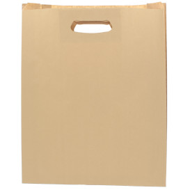 Torby Papierowe Hawanna z Wyciętym Uchwytem 41+10x42cm (50 Sztuk)