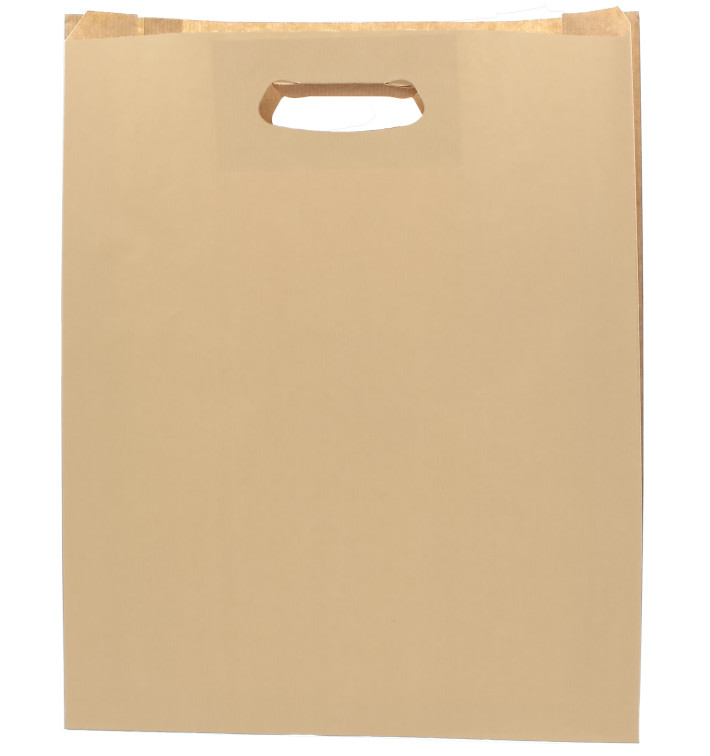 Torby Papierowe Hawanna z Wyciętym Uchwytem 41+10x42cm (50 Sztuk) Torby Papierowe Hawanna z Wyciętym Uchwytem 41+10x42cm (50 Sztuk)